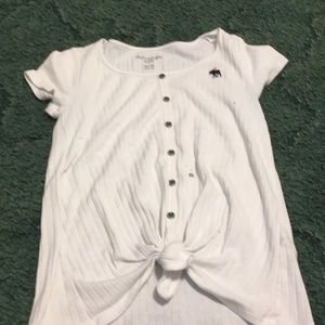A White Abercrombie T-Shirt With Buttons